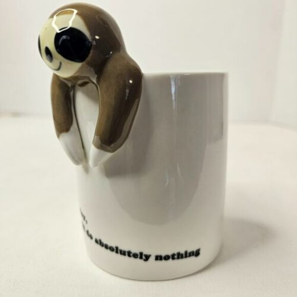 Decodyne Housewares White Mug I Will Do Absolutely Nothing 3D Sloth Coffee Cup - Picture 2 of 8